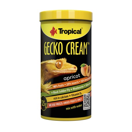 Tropical GECKO CREAM APRICOT Karma Morela dla Gekona 250ml