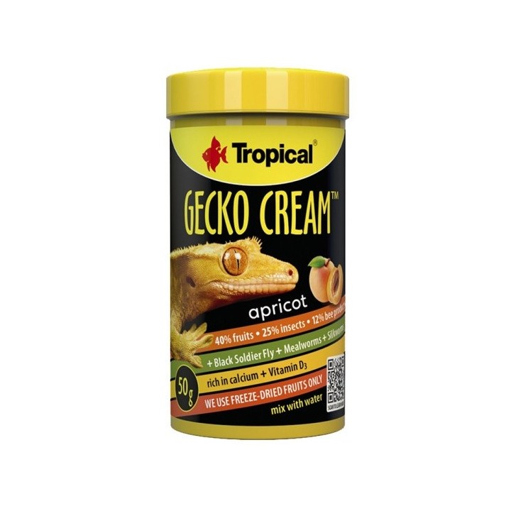 Tropical GECKO CREAM APRICOT Karma Morela dla Gekona 100ml