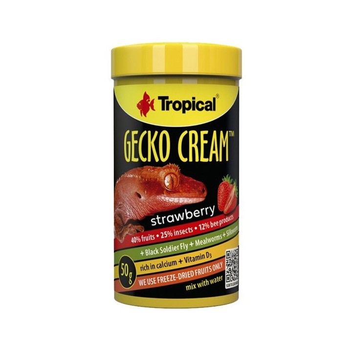 Tropical GECKO CREAM STRAWBERRY Karma Truskawka dla Gekona 100ml
