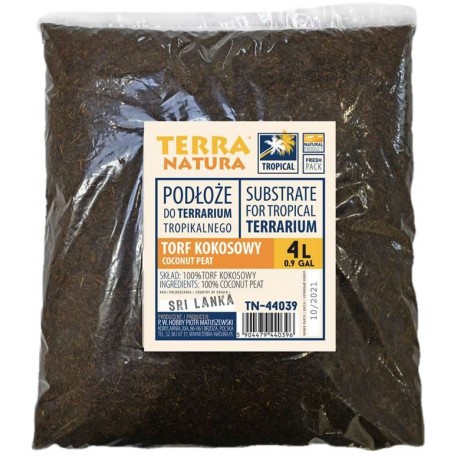 Terra Natura PODŁOŻE TORF KOKOSOWY do Terrarium 4L