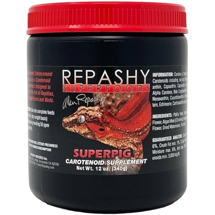 Repashy SUPER PIG Wzmacnia PIGMENT,WYBARWIENIE dla Gadów,Płazów,Ryb 85g