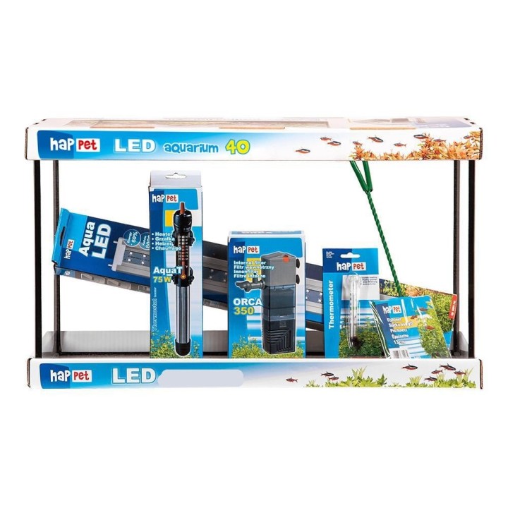 Happet Zestaw Akwariowy LED Akwarium 40 dla Ryb