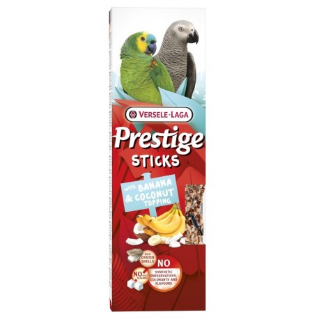 Versele Laga Prestige Sticks Parrots 2xMEGA KOLBY z Bananem i Kokosem dla Dużych Papug
