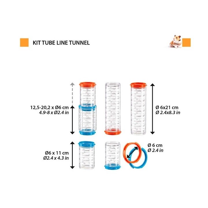 Ferplast Kit Tube Line Tunnel ZESTAW TUNELI do Systemu Tube Line dla Gryzoni