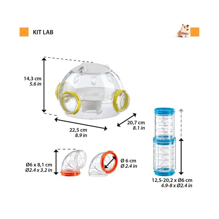 Ferplast Kit Lab ZESTAW LABORATORIUM PLAC do zabawy dla Chomika