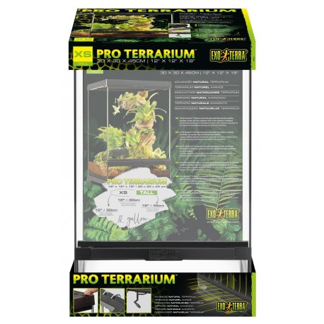 Exo Terra Pro TERRARIUM SZKLANE XS WYSOKIE 30x30x45cm dla Gadów, Płazów i Bezkręgowców
