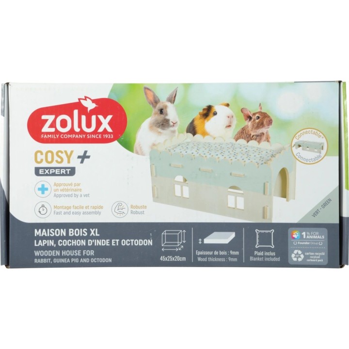 Zolux Cosy DOMEK DREWNIANY dla Królika,Kawii,Myszoskoczka XL