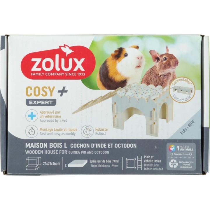 Zolux Cosy DOMEK DREWNIANY dla Kawii,Myszoskoczka