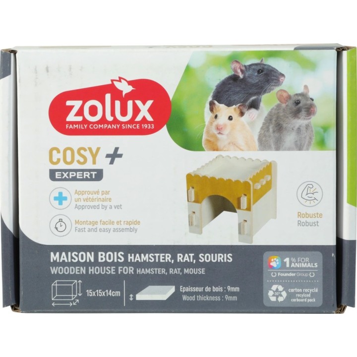 Zolux Cosy DOMEK DREWNIANY dla Chomika,Szczura,Myszki