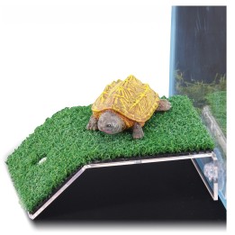 Terra Natura PLATFORMA AKRYLOWA Z TRAWĄ Dekoracja do Akwarium 14x8cm