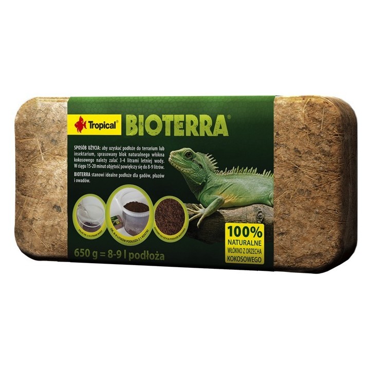 Tropical Bioterra PODŁOŻE Z ORZECHA KOKOSOWEGO do Terrarium 650g