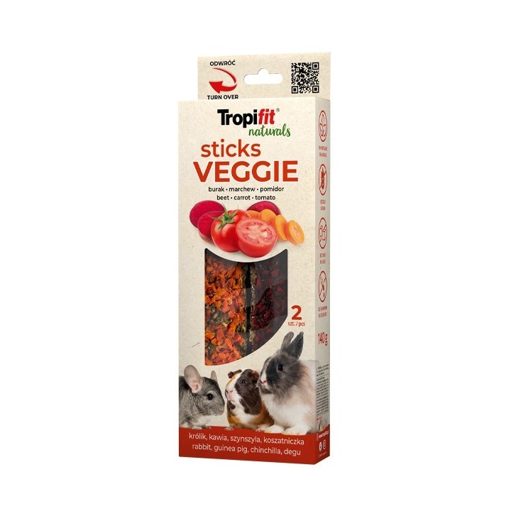Tropifit Natural Sticks Veggie KOLBYx2 WARZYWNE dla Królików i Gryzoni