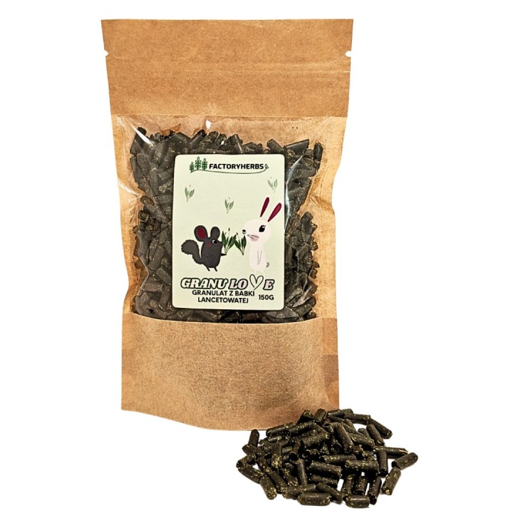 Factoryherbs GRANULAT Z LIŚCI BABKI LANCETOWATEJ dla Królików i Gryzoni