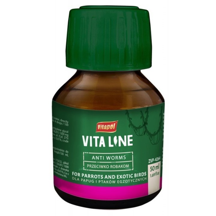Vitapol PRZECIW ROBAKOM Krople dla Papug,Ptaków Egzotycznych 50ml