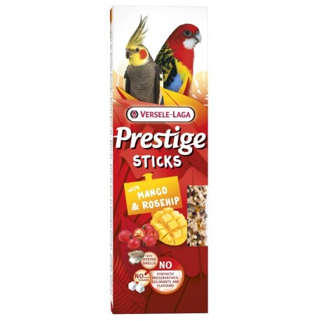 Versele Laga Prestige Sticks Big Parakeets 2xMEGA KOLBY z Mango i Dziką Różą dla Średnich Papug