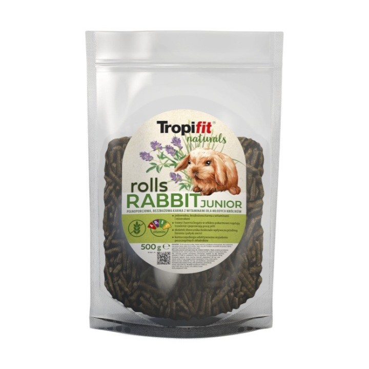 Tropifit Natural Rolls Rabbit Junior KARMA Granulat dla Królika 500g