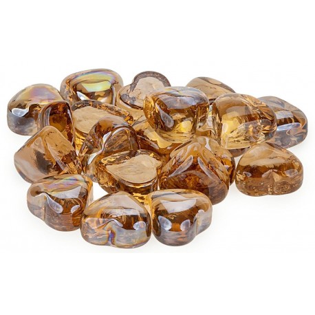 Happet OZDOBA SZKLANA Serca Brzoskiwiniowe do Akwarium