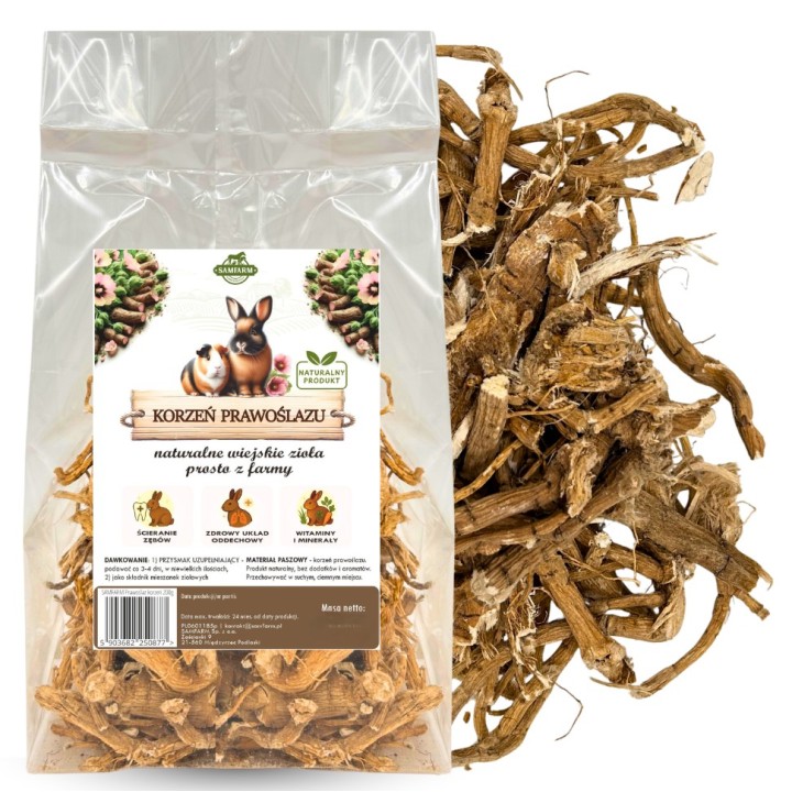 Samfarm KORZEŃ PRAWOŚLAZU dla Królików i Gryzoni 100g