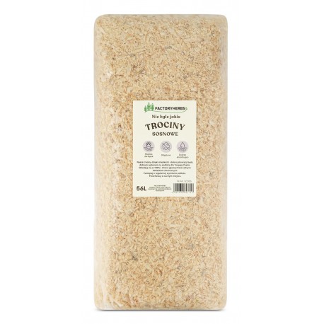 Factoryherbs TROCINY SOSNOWE Podłoże dla Świnek Morskich,Chomików i Gadów 56L