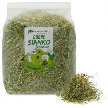 Factoryherbs DOBRE SIANKO Z RUMIANKIEM Siano dla Królików i Gryzoni 500g