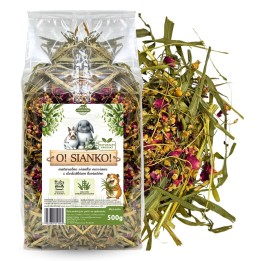 Samfarm O!SIANKO Siano Owsiane z Kwiatami dla Królików i Gryzoni 500g