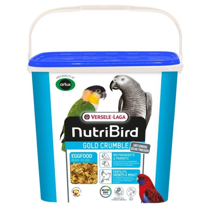 Versele Laga NutriBird Gold Crumble POKARM JAJECZNY SUCHY Karma dla ŚREDNICH I DUŻYCH PAPUG 4kg