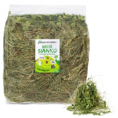 Factoryherbs DOBRE SIANKO Z NATKĄ PIETRUSZKI Siano dla Królików i Gryzoni 1kg