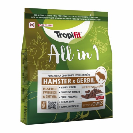 Tropifit ALL IN ONE HAMSTER&GERBIL Pokarm dla Chomików i Myszoskoczków 500g