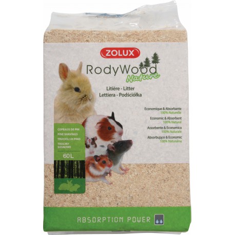 Zolux Podłoże Ściółka RodyWood Nature 60L