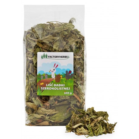 Factoryherbs LIŚĆ Babki Szerokolistnej dla Królików i Gryzoni