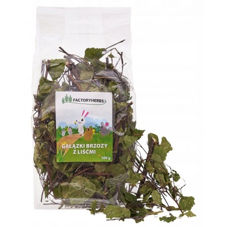Factoryherbs Gałązki Brzozy z liśćmi dla Królików i Gryzoni